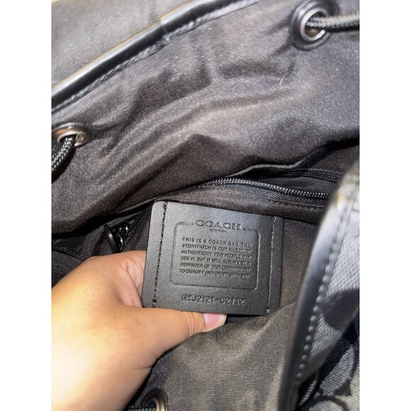 Coach Men's Track Backpack Signature Canvas In Gunmetal/Charcoal/Black C2712 - Picture 10 of 10